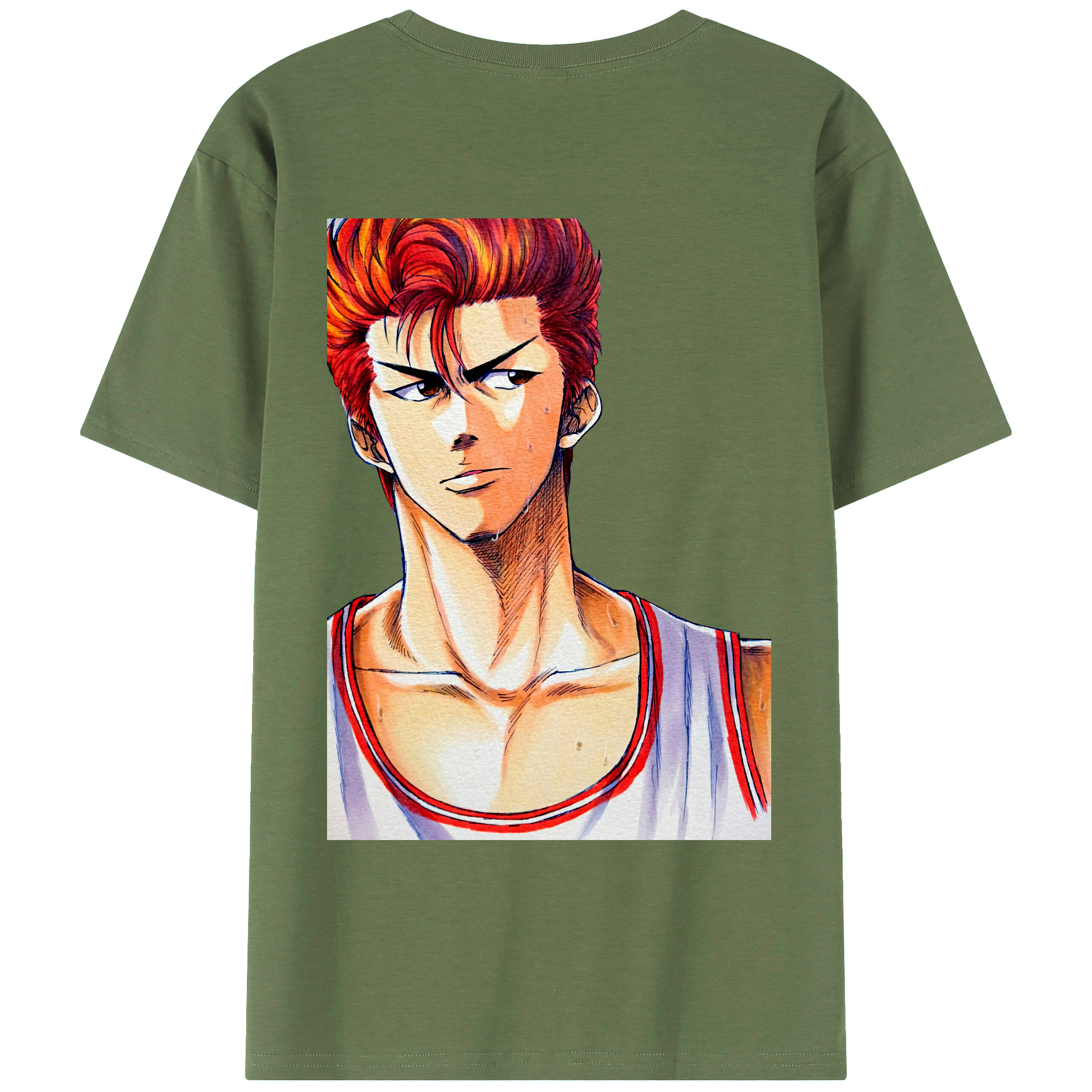（画像用） SLAM DUNK／スラムダンク 綿100％ メンズ半袖Tシャツ（バックプリント） 通気性